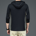 Side Panel Print Hoodie // Black (XL)