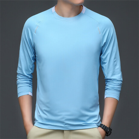 Tipped Collar Crew // Light Blue (XS)