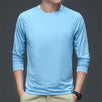 Tipped Collar Crew // Light Blue (M)