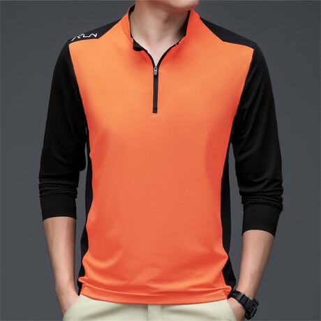 Block Sleeve 1/4 Zip // Orange (XS)