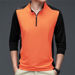 Block Sleeve 1/4 Zip // Orange (L)