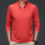 Perforated 1/4 Zip // Tangerine (XS)