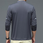 Perforated 1/4 Zip // Dark Gray (XS)