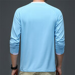 Tipped Collar Crew // Light Blue (M)