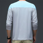 Block Shoulder Back Print Crew //Gray (XS)