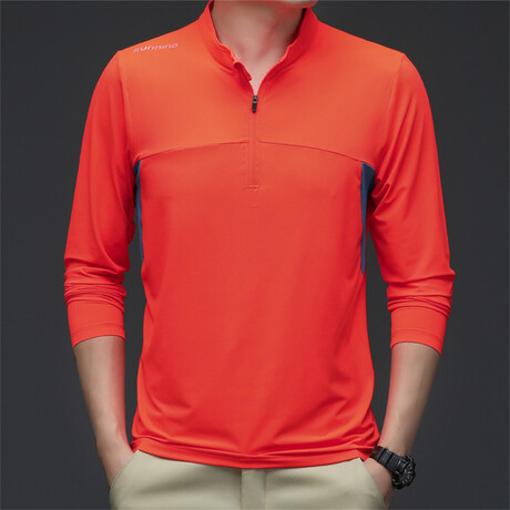 Logo Shoulder 1/4 Zip // Orange (XS)