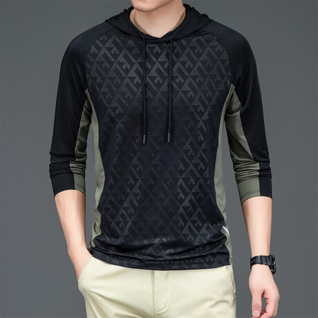 Side Panel Print Hoodie // Black (XS)