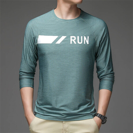 Run Chest Logo Crew // Green (XS)