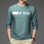 Run Chest Logo Crew // Green (L)