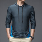 Print Back Side Panel Hoodie // Dark Gray (XS)