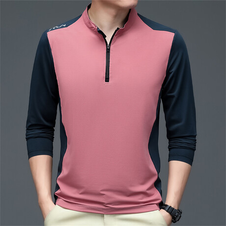 Block Sleeve 1/4 Zip // Brick Red (XS)