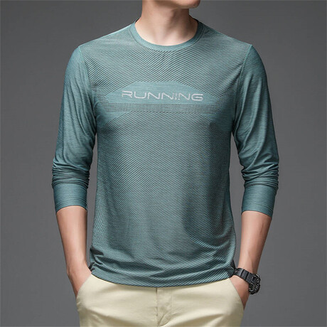 Running Print Chest Texture Crew // Green (XS)