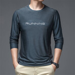 Running Print Chest Texture Crew // Running Print // Dark Gray (XL)