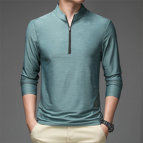 Melange 1/4 Zip // Green (XS)