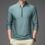 Melange 1/4 Zip // Green (L)