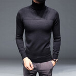 Horizontal Knit Turtleneck // Black (2XL)