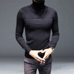 Horizontal Knit Turtleneck // Black (XS)