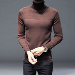 Horizontal Knit Turtleneck // Brown (XS)