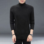 Diamond Knit Turtleneck // Black (3XL)