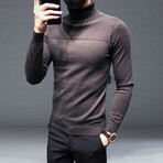 Diamond Knit Turtleneck // Dark Gray (3XL)