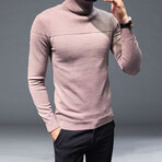 Horizontal Knit Turtleneck // Pink (XS)