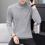 Diamond Knit Turtleneck // Gray (L)