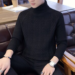 Diamond Knit Turtleneck // Black (3XL)