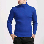 Ribbed Turtleneck // Blue (XS)