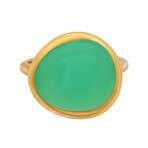 Belle Rives 18K Yellow Gold Chrysoprase Band Ring // Ring Size: 4.25 // New