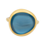 Belles Rives 18K Yellow Gold London Blue Topaz Band Ring // Ring Size: 4.25 // New