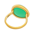Belle Rives 18K Yellow Gold Chrysoprase Band Ring // Ring Size: 4.25 // New