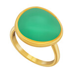 Belle Rives 18K Yellow Gold Chrysoprase Band Ring // Ring Size: 4.25 // New