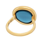 Belles Rives 18K Yellow Gold London Blue Topaz Band Ring // Ring Size: 4.5 // New