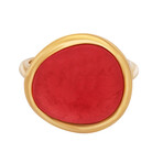Belles Rives 18K Rose Gold Rhodochrosite Band Ring // Ring Size: 4.25 // New