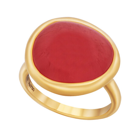Belles Rives 18K Rose Gold Rhodochrosite Band Ring // Ring Size: 4.5 // New
