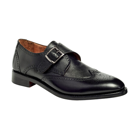 Roosevelt III Single Monk Strap Wingtip // Black (US: 7)