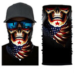 Multi Purpose Mask // Skull Face + American Flag Print