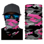 Multi Purpose Mask // Camaflouge Pink + Gray Print