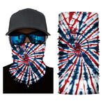 Multi Purpose Mask // Blue + White + Red Die Tie Print