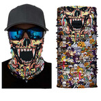 Multi Purpose Mask // Demon Skull Face + Halloween Print