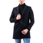 0348 Regular Fit Classic Winter Coat // Navy Blue (S)