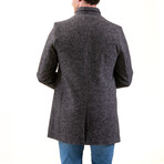 0344 Regular Fit High-Collar Coat // Gray Melange (XS)