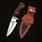 10" Walnut Wood Handle // Stainless Steel Knife // Leather Sheath