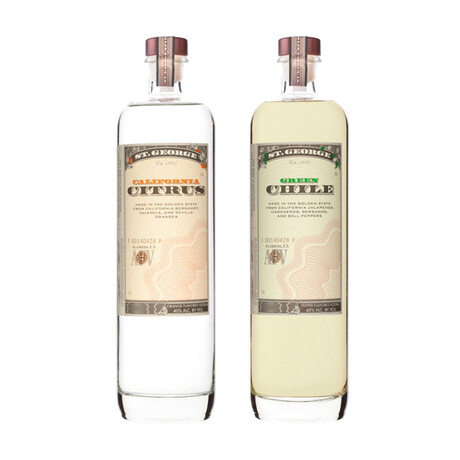 St. George Spirits // Citrus Vodka + St George Green Chile Vodka // Set of 2 // 750 ml Each