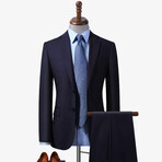 2 Button Wool Suit // Navy Blue (M)