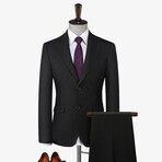 2 Button Wool Suit // Black Melange (L)