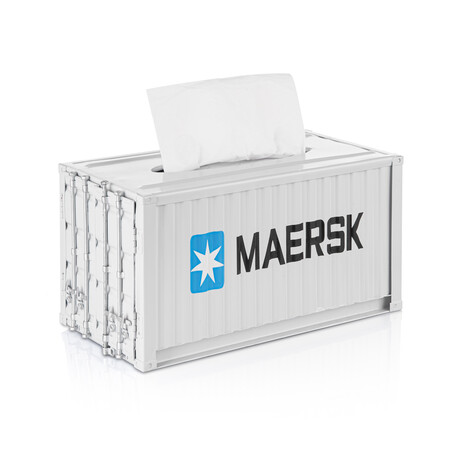 Shipping Container Tissue Box // White