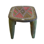 African Hand-Carved Nupe Stool Bench