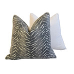Charcoal Animal Tiger Stripe Pillows // Set Of 2