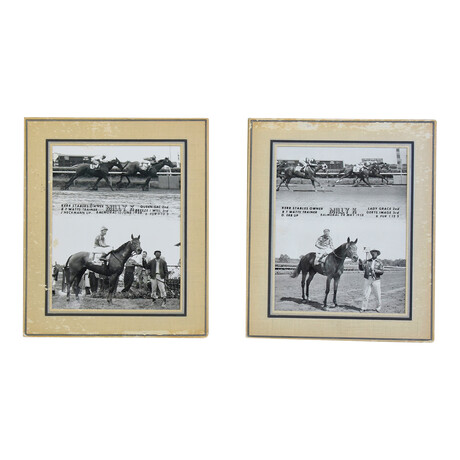 Vintage Horse & Jockey Racing Photos // Set Of 2